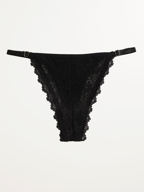 Calcinha Renda Fio Duplo Feminina PRETO