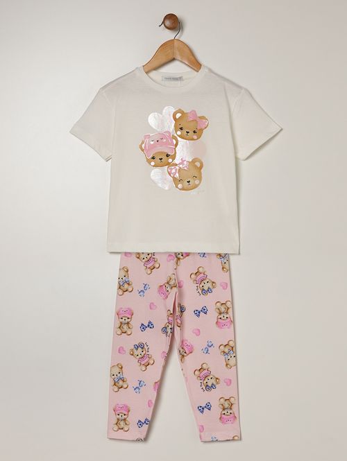 Conjunto Curto Infantil Para Menina - OFF WHITE