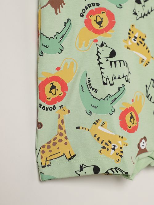 Macacão Estampado Infantil Para Bebê - VERDE
