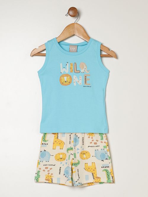 Conjunto Curto Infantil Para Bebê - AZUL