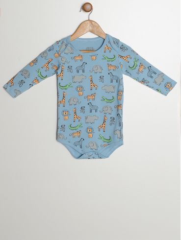 Body Estampado Infantil Para Bebê - AZUL