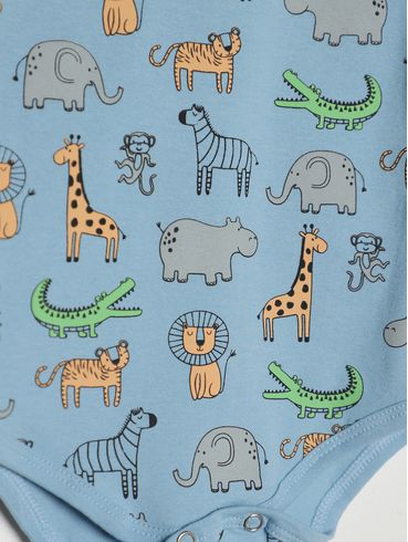 Body Estampado Infantil Para Bebê - AZUL