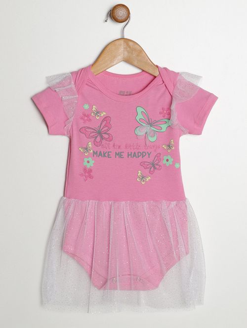 Body Estampado Infantil Para Bebê - ROSA