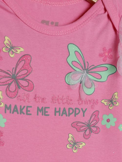 Body Estampado Infantil Para Bebê - ROSA