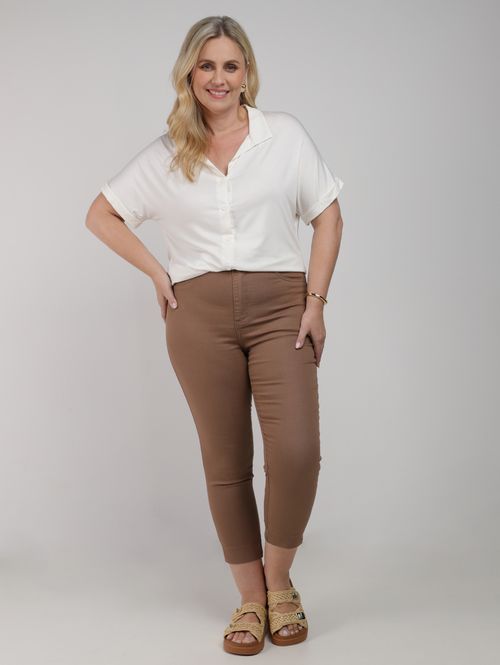 Camisa Malha Autentique Plus Size Feminina OFF WHITE