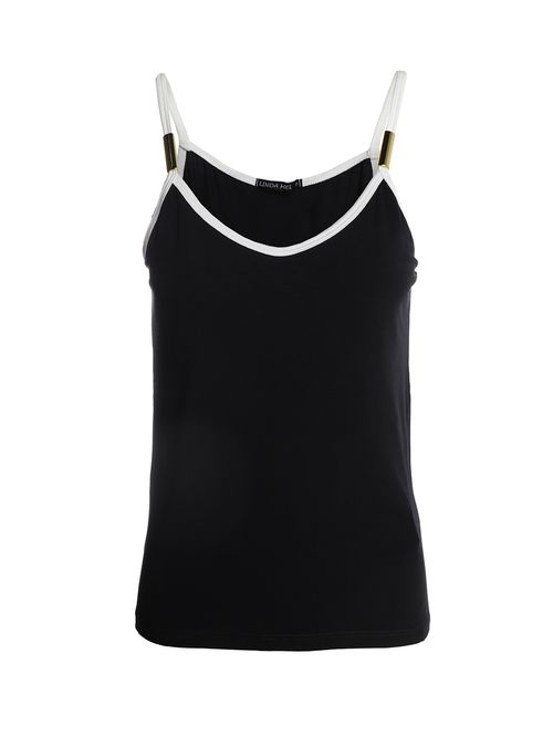 Blusa Alça Feminina PRETO/PRETO/OFF WHITE