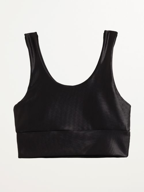 Top Fitness Cirrê Vels Feminino PRETO