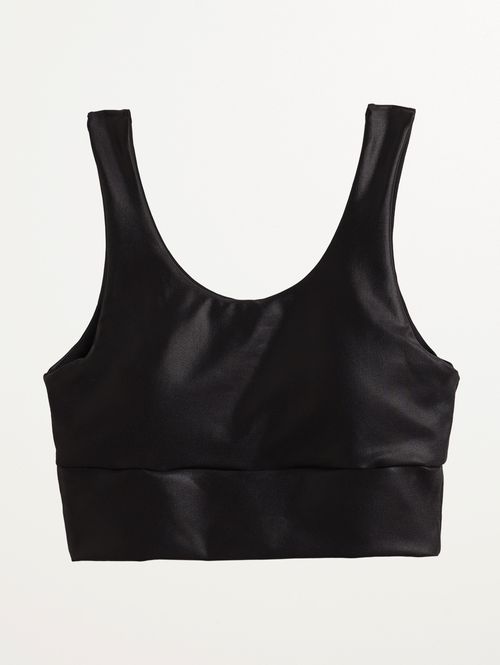 Top Fitness Cirrê Vels Feminino PRETO