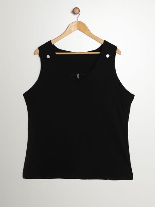 Blusa Regata Plus Size Feminina PRETO