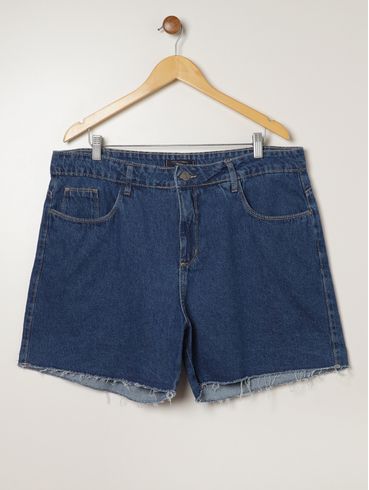 Short Jeans Mokkai Plus Size Feminino AZUL