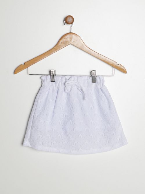 Saia Texturizada Coração Infantil Para Menina- BRANCO