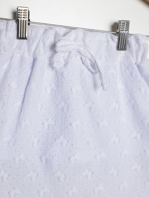 Saia Texturizada Coração Infantil Para Menina- BRANCO