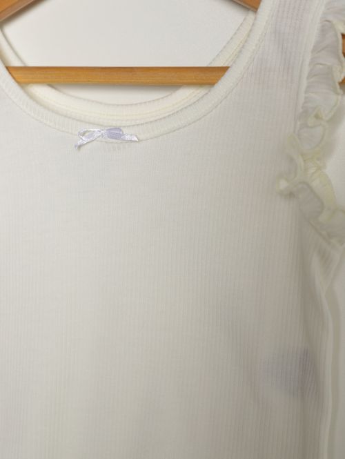 Blusa Regata Canelada Infantil Para Menina - BEGE