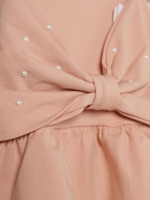 Blusa Cotton Laços e Pérolas Infantil Para Menina- SALMAO