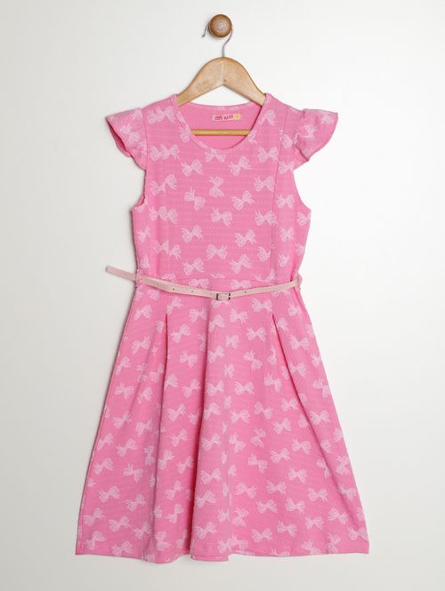 Vestido Com Cinto Juvenil Para Menina - ROSA