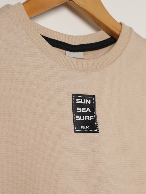 Camiseta Regata Piquet Infantil Para Menino - BEGE