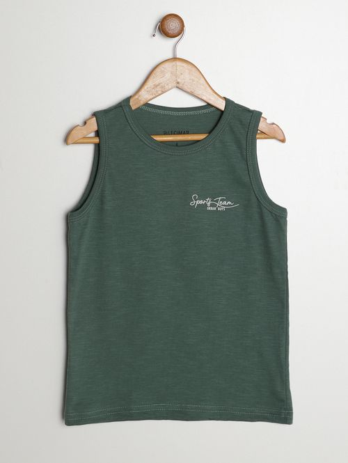 Camiseta Básica Regata Infantil Para Menino - VERDE
