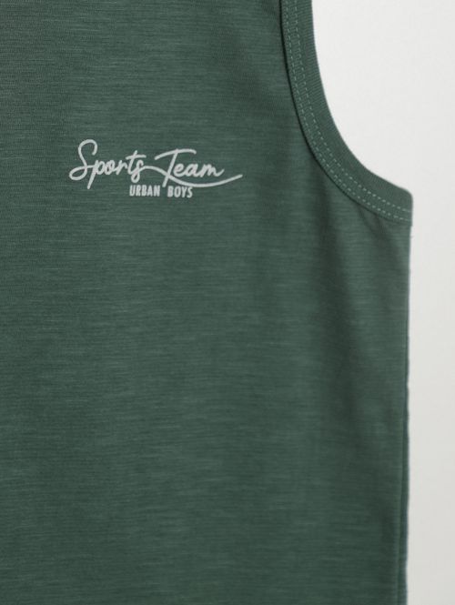 Camiseta Básica Regata Infantil Para Menino - VERDE