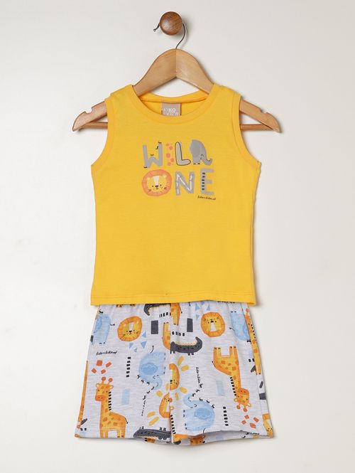 Conjunto Curto Infantil Para Bebê - AMARELO