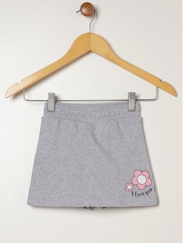 Short Moletinho Infantil Para Menina- MESCLA