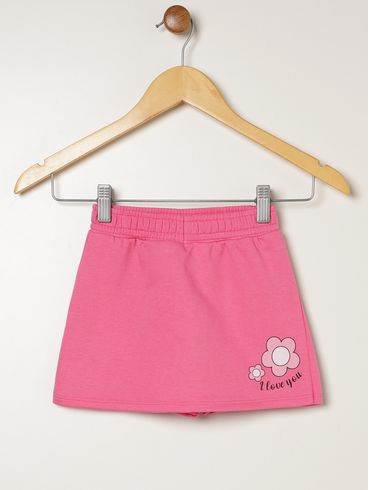 Short Moletinho Infantil Para Menina- ROSA