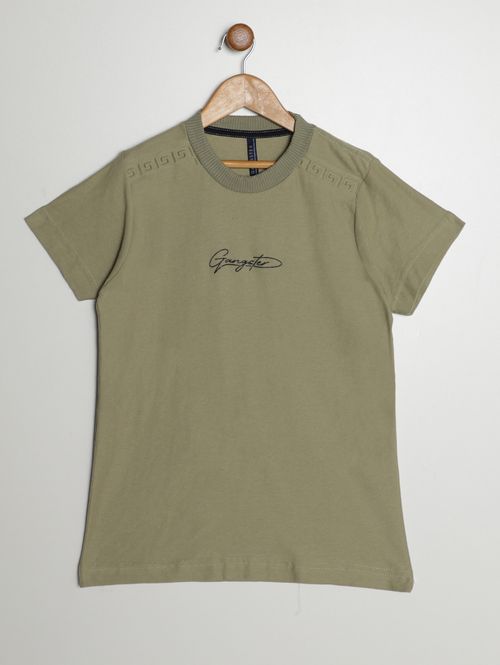 Camiseta Manga Curta Gangster Juvenil Para Menino VERDE