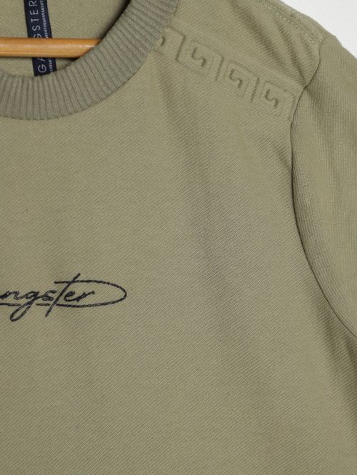 Camiseta Manga Curta Gangster Juvenil Para Menino VERDE