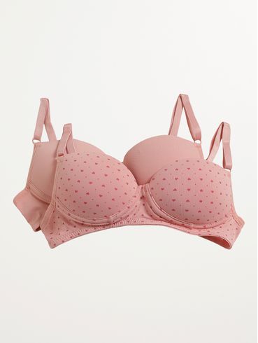 Kit com 02 Sutiãs Juvenil Para Menina - ROSA