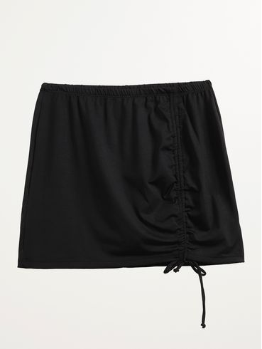 Saída de Praia Saia Curta Com Regulagem Feminina PRETO