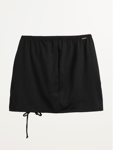 Saída de Praia Saia Curta Com Regulagem Feminina PRETO