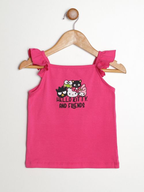 Blusa Regata Hello Kitty Infantil Para Menina - PINK