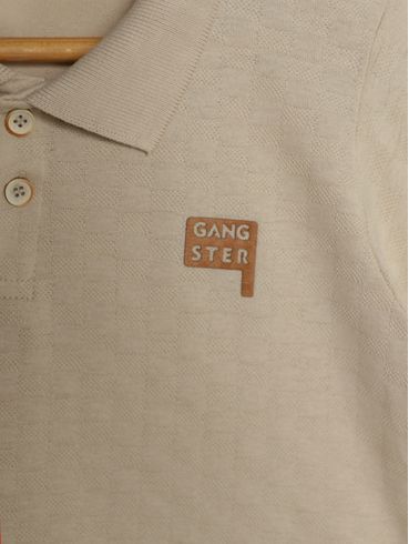 Polo Manga Curta Gangster Juvenil Para Menino BEGE