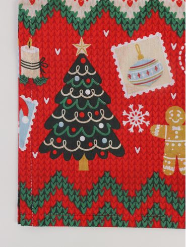 Toalha de Mesa Momentos Lepper BEGE/VERMELHO