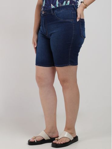 Bermuda Jeans Plus Size Feminina AZUL