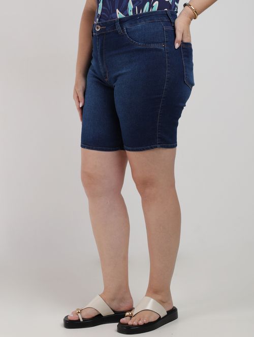 Bermuda Jeans Plus Size Feminina AZUL