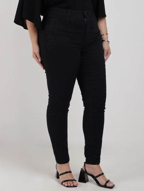 Calça Sarja Cigarrete Plus Size Feminina PRETO