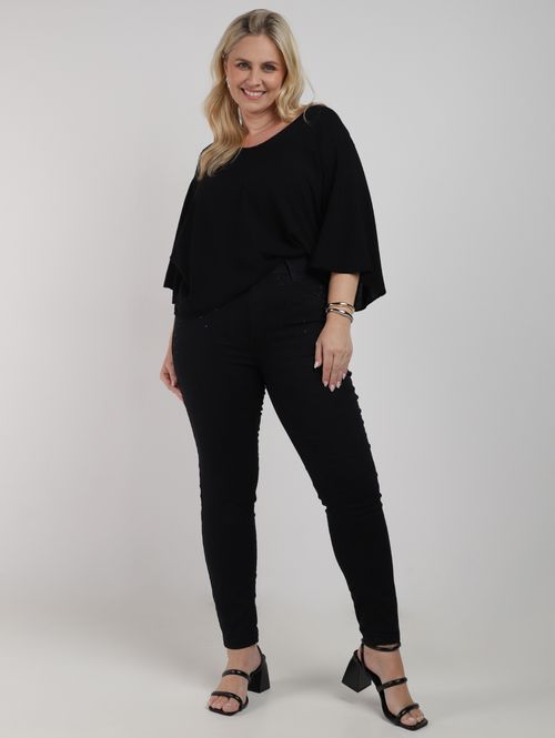 Calça Sarja Cigarrete Plus Size Feminina PRETO
