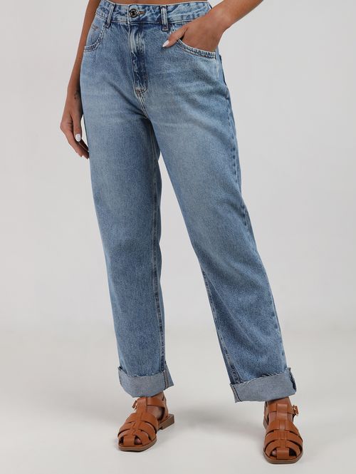 Calça Jeans Reta Marmorizada Autentique Feminina AZUL