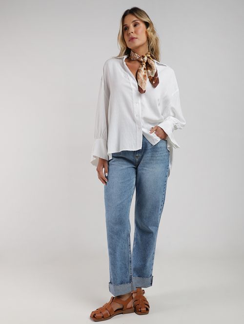 Calça Jeans Reta Marmorizada Autentique Feminina AZUL