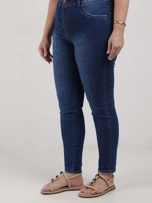 Calça Jeans Cigarrete Plus Size Feminina AZUL