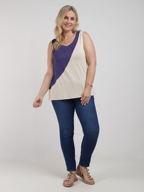 Calça Jeans Cigarrete Plus Size Feminina AZUL