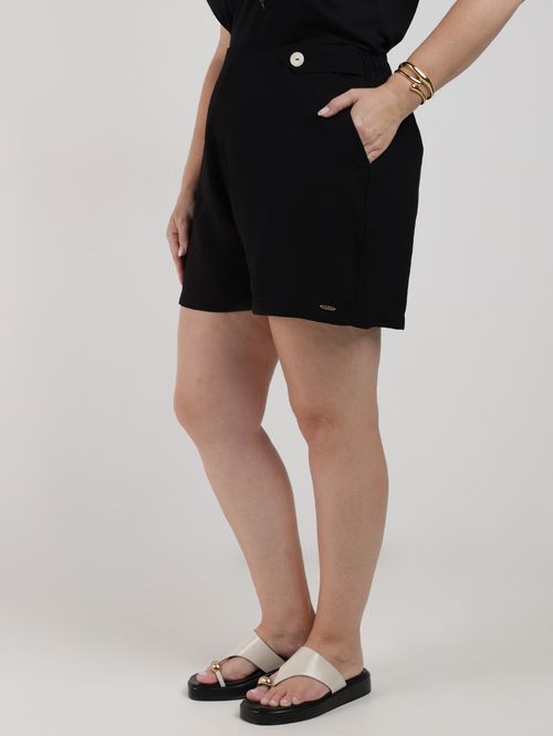 Short Alfaiataria Plus Size Feminino PRETO