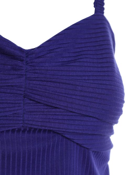 Blusa Cropped Canelado Autentique Feminina AZUL