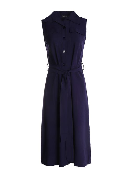 Vestido Midi Sem Manga Feminino MARINHO