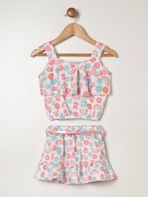 Conjunto Curto Infantil Para Menina - ROSA