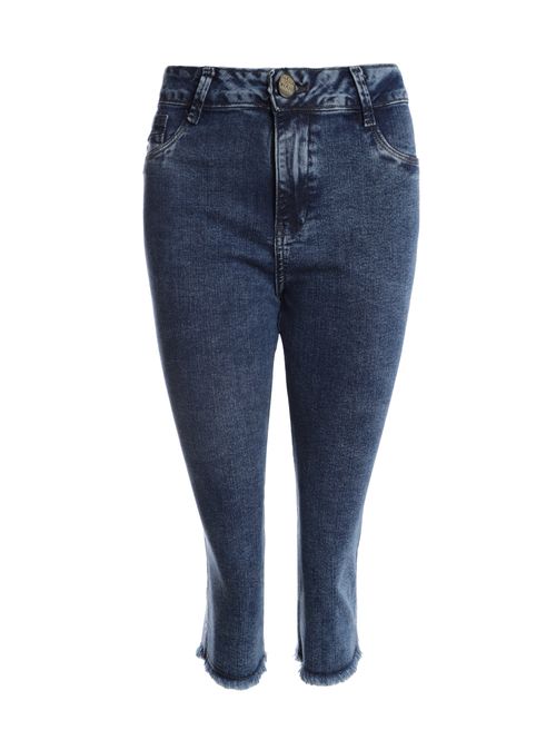 Calça Jeans Pantacourt Bivik Feminina AZUL