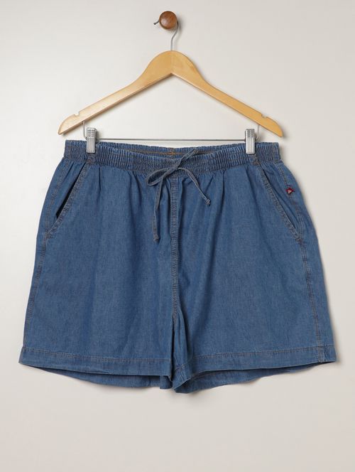 Short Jeans Leve Plus Size Feminino AZUL