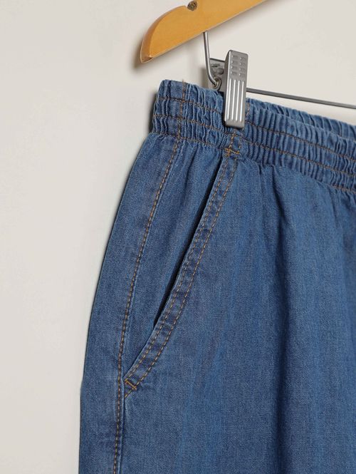 Short Jeans Leve Plus Size Feminino AZUL