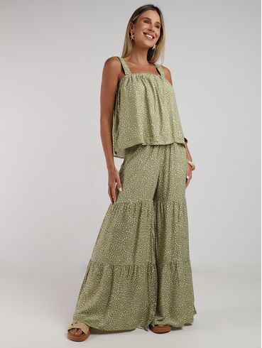 Calça 3 Marias Estampada Feminina VERDE