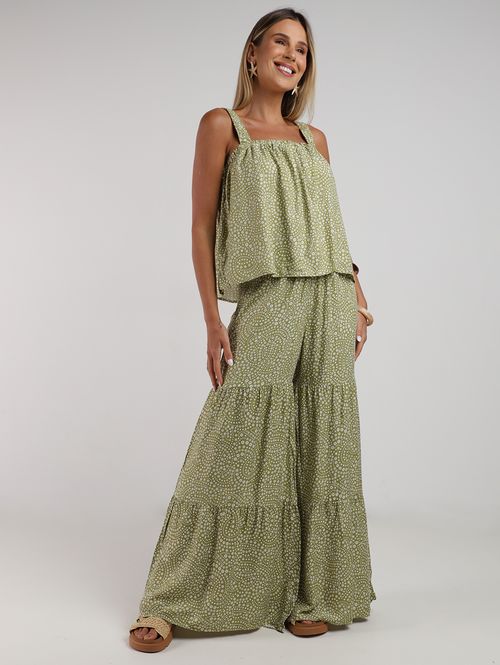 Calça 3 Marias Estampada Feminina VERDE